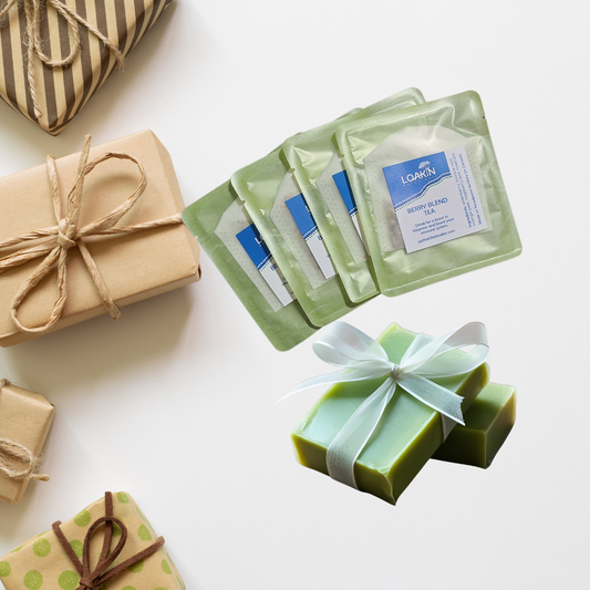 4 Single Pack Botanical Teas w/Soap Bar