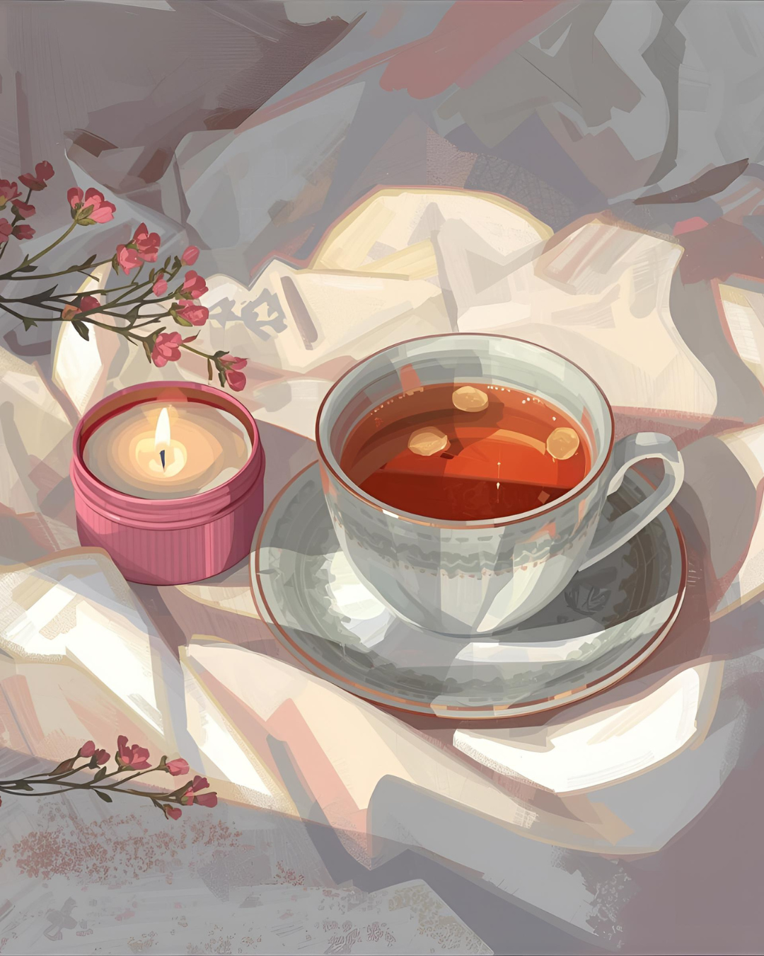 One 6 Pack Botanical Tea Blend w/Small Candle