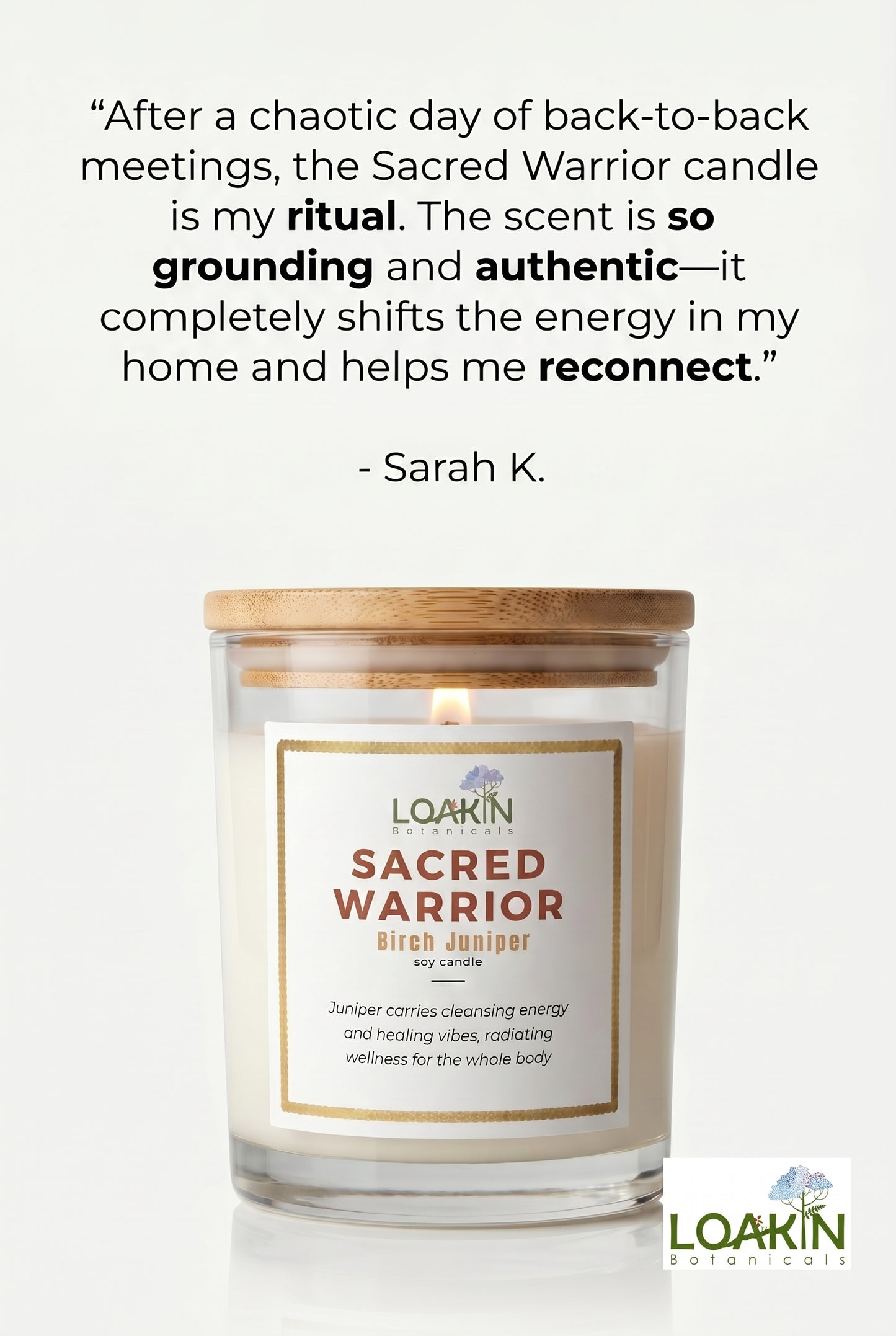 Sacred Warrior Goddess Candle – Birch Juniper