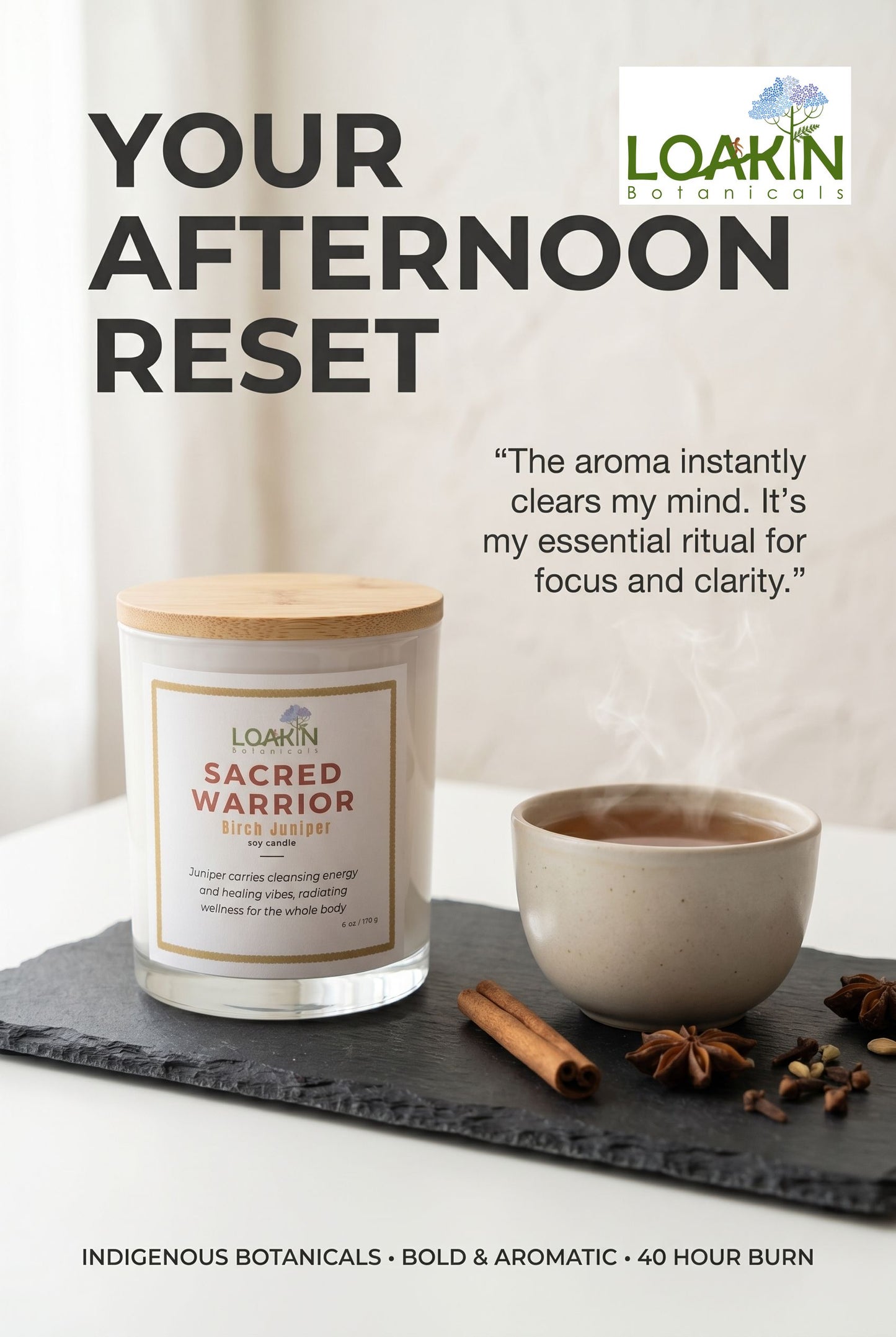 Sacred Warrior Goddess Candle – Birch Juniper