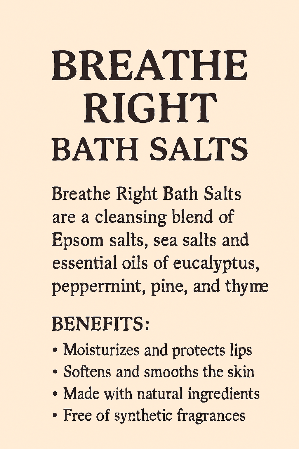 Breathe Right Bath Salts – Clear Your Mind, Open Your Lungs, Restore Your Body